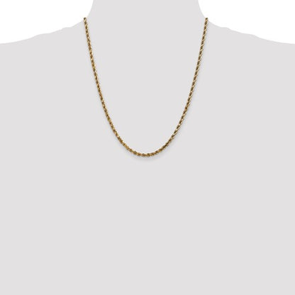 10k yellow gold 3.5mm diamond cut rope bracelet anklet choker necklace pendant chain