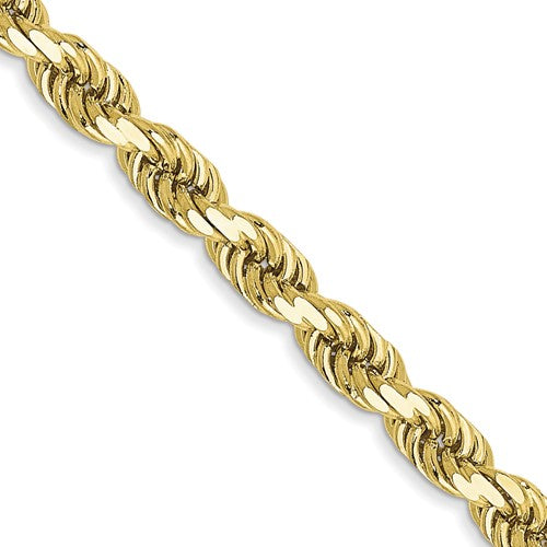 10k yellow gold 3.5mm diamond cut rope bracelet anklet choker necklace pendant chain