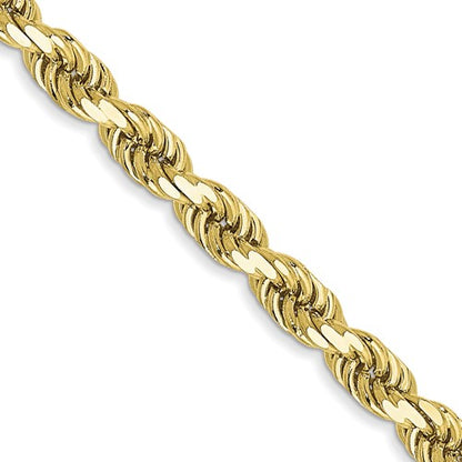 10k yellow gold 3.5mm diamond cut rope bracelet anklet choker necklace pendant chain