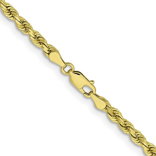 10k yellow gold 3.75mm diamond cut rope bracelet anklet choker necklace pendant chain