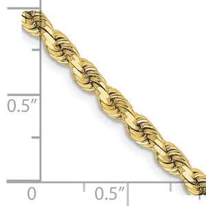 10k Yellow Gold 3.75mm Diamond Cut Rope Bracelet Anklet Choker Necklace Pendant Chain