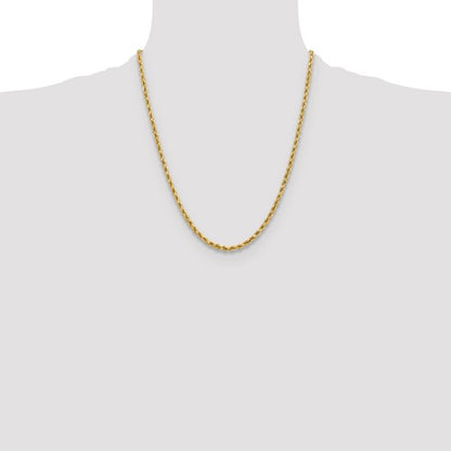 10k yellow gold 3.75mm diamond cut rope bracelet anklet choker necklace pendant chain