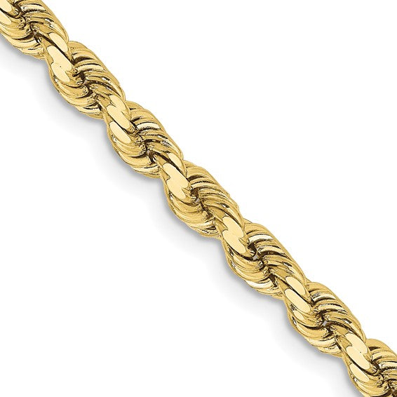 10k yellow gold 3.75mm diamond cut rope bracelet anklet choker necklace pendant chain
