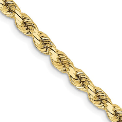 10k yellow gold 3.75mm diamond cut rope bracelet anklet choker necklace pendant chain