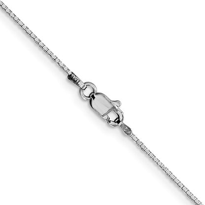 10k white gold 1mm box bracelet anklet choker necklace pendant chain lobster clasp