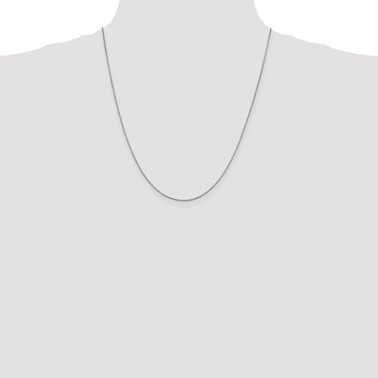 10k white gold 1mm box bracelet anklet choker necklace pendant chain lobster clasp
