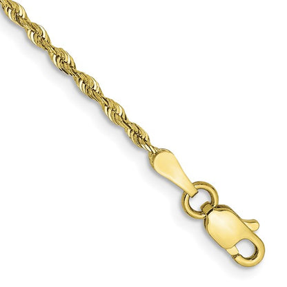 10k yellow gold 1.85mm diamond cut quadruple rope bracelet anklet choker necklace pendant chain
