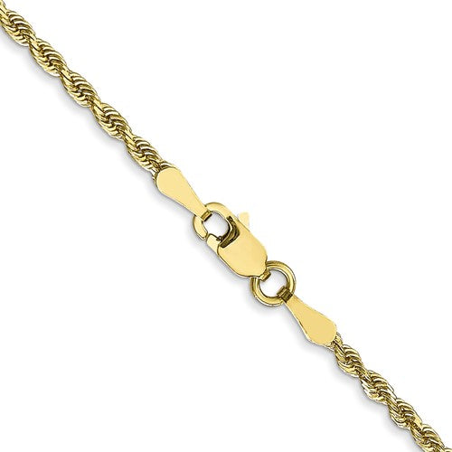 10k yellow gold 2mm diamond cut quadruple rope bracelet anklet choker necklace pendant chain