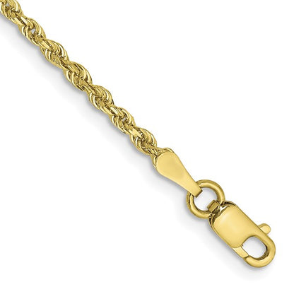 10k yellow gold 2mm diamond cut quadruple rope bracelet anklet choker necklace pendant chain