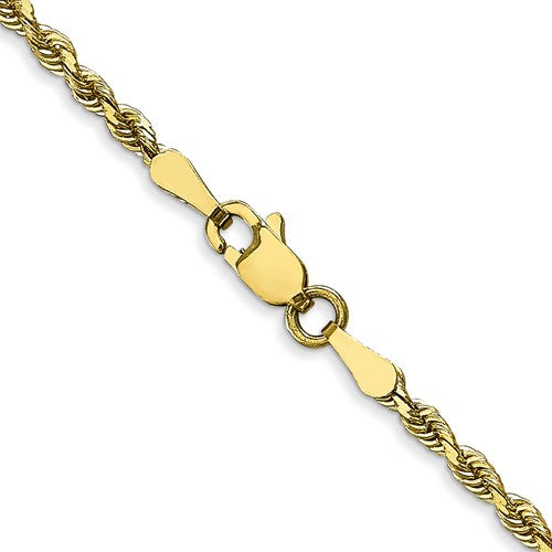 10k yellow gold 2.25mm diamond cut quadruple rope bracelet anklet choker necklace pendant chain