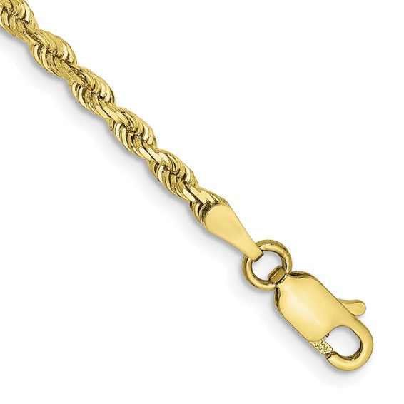 10k yellow gold 2.75mm diamond cut quadruple rope bracelet anklet choker necklace pendant chain