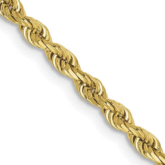 10k Yellow Gold 2.75mm Diamond Cut Quadruple Rope Bracelet Anklet Choker Necklace Pendant Chain