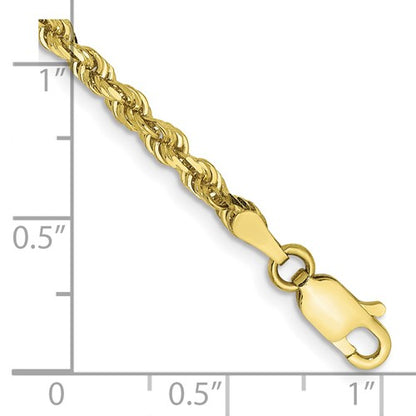 10k yellow gold 3mm diamond cut quadruple rope bracelet anklet choker necklace pendant chain
