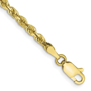 10k Yellow Gold 3mm Diamond Cut Quadruple Rope Bracelet Anklet Choker Necklace Pendant Chain