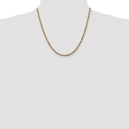 10k yellow gold 4mm diamond cut quadruple rope bracelet anklet choker necklace pendant chain