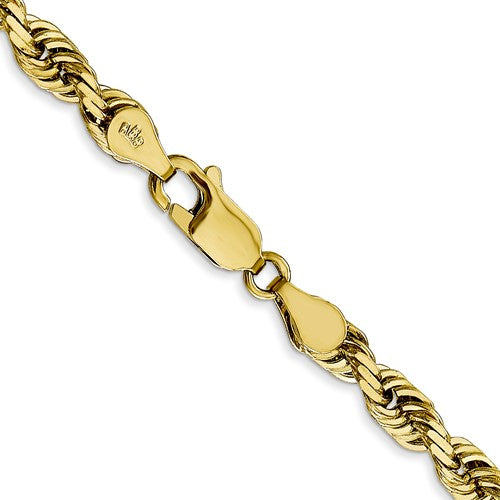 10k yellow gold 4.5mm diamond cut quadruple rope bracelet anklet choker necklace pendant chain