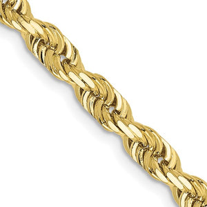 10k Yellow Gold 4.5mm Diamond Cut Quadruple Rope Bracelet Anklet Choker Necklace Pendant Chain