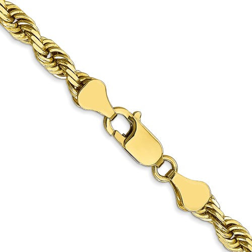 10k yellow gold 5mm diamond cut quadruple rope bracelet anklet choker necklace pendant chain