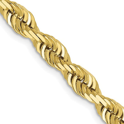 10k yellow gold 5mm diamond cut quadruple rope bracelet anklet choker necklace pendant chain