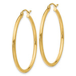 Indlæs billede til gallerivisning 10k Yellow Gold Classic Round Hoop Click Top Earrings 35mm x 2mm
