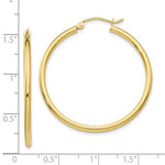 Загрузить изображение в средство просмотра галереи, 10k Yellow Gold Classic Round Hoop Click Top Earrings 35mm x 2mm
