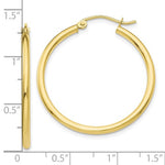 이미지를 갤러리 뷰어에 로드 , 10k Yellow Gold Classic Round Hoop Click Top Earrings 31mm x 2mm
