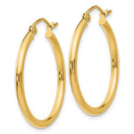 Carica l&#39;immagine nel visualizzatore di Gallery, 10k Yellow Gold Classic Round Hoop Click Top Earrings 25mm x 2mm

