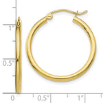 Charger l&#39;image dans la galerie, 10k Yellow Gold Classic Round Hoop Click Top Earrings 25mm x 2mm
