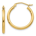 Загрузить изображение в средство просмотра галереи, 10k Yellow Gold Classic Round Hoop Click Top Earrings 20mm x 2mm
