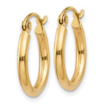 Indlæs billede til gallerivisning 10k Yellow Gold Classic Round Hoop Click Top Earrings 15mm x 2mm
