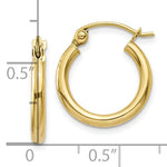 Lataa kuva Galleria-katseluun, 10k Yellow Gold Classic Round Hoop Click Top Earrings 15mm x 2mm

