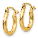 Загрузить изображение в средство просмотра галереи, 10k Yellow Gold Classic Round Hoop Click Top Earrings 12mm x 2mm

