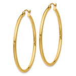 Indlæs billede til gallerivisning 10k Yellow Gold Classic Round Hoop Click Top Earrings 40mm x 2mm
