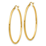 Indlæs billede til gallerivisning 10k Yellow Gold Classic Round Hoop Click Top Earrings 45mm x 2mm
