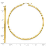Carregar imagem no visualizador da galeria, 10k Yellow Gold Classic Round Hoop Click Top Earrings 56mm x 2mm
