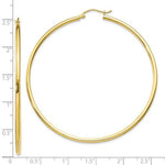 Ladda upp bild till gallerivisning, 10k Yellow Gold Classic Round Hoop Click Top Earrings 60mm x 2mm
