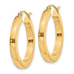 Charger l&#39;image dans la galerie, 10k Yellow Gold Classic Square Tube Round Hoop Earrings 24mm x 3mm
