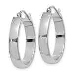 Load image into Gallery viewer, 10k White Gold Classic Square Tube Round Hoop Earrings 23mm x 4mm
