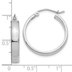 Load image into Gallery viewer, 10k White Gold Classic Square Tube Round Hoop Earrings 23mm x 4mm
