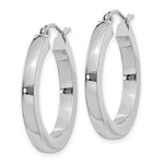 Charger l&#39;image dans la galerie, 10k White Gold Classic Square Tube Round Hoop Earrings 24mm x 3mm
