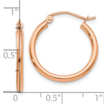 Load image into Gallery viewer, 10k Rose Gold Classic Round Hoop Click Top Earrings 21mm x 2mm
