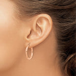 画像をギャラリービューアに読み込む, 10k Rose Gold Classic Round Hoop Earrings Click Top 24mm x 3mm
