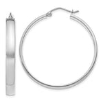 Load image into Gallery viewer, 10k White Gold Classic Square Tube Round Hoop Earrings 34mm x 4mm
