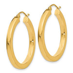 Load image into Gallery viewer, 10k Yellow Gold Classic Square Tube Round Hoop Earrings 31mm x 3mm
