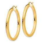 이미지를 갤러리 뷰어에 로드 , 10k Yellow Gold Classic Square Tube Round Hoop Earrings 40mm x 3mm
