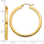 Φόρτωση εικόνας στο εργαλείο προβολής Συλλογής, 10k Yellow Gold Classic Square Tube Round Hoop Earrings 40mm x 3mm
