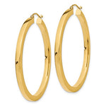 Kép betöltése a galériamegjelenítőbe: 10k Yellow Gold Classic Square Tube Round Hoop Earrings 45mm x 3mm
