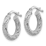 Load image into Gallery viewer, 10K White Gold Diamond Cut Round Hoop Earrings 15mm x 3mm
