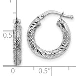 Φόρτωση εικόνας στο εργαλείο προβολής Συλλογής, 10K White Gold Diamond Cut Round Hoop Earrings 15mm x 3mm
