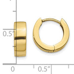 Load image into Gallery viewer, 10k Yellow Gold Classic Huggie Hinged Hoop Earrings 13mm x 13mm x 4.5mm
